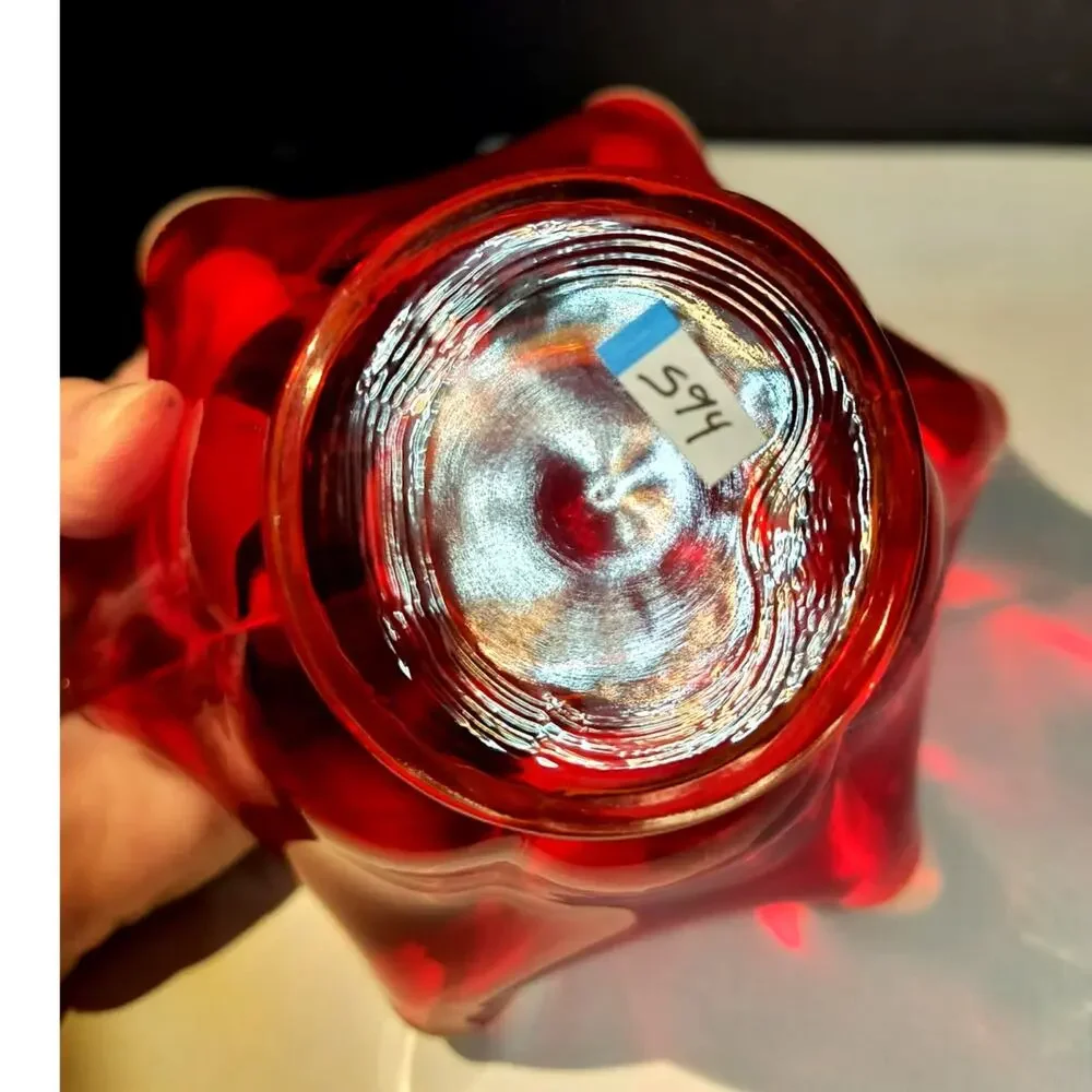 594. Mid Century Modern Handkerchief Bowl Vase Glows by Viking